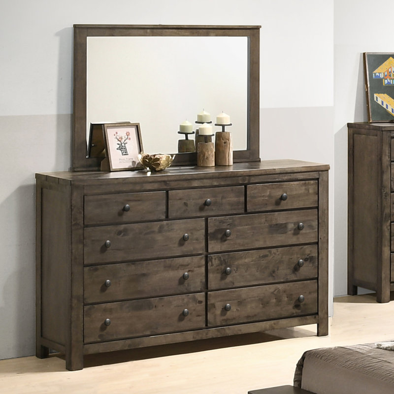 Union Rustic Shockley 6 Drawer 63 W Double Dresser with Mirror Wayfair